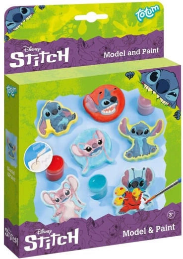 Set para moldear y pintar figuritas de STITCH de yeso