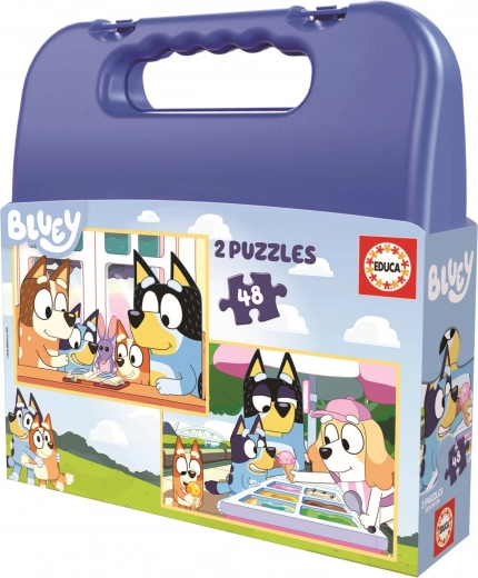 Puzle en maletín Bluey 2 en 1 48 piezas