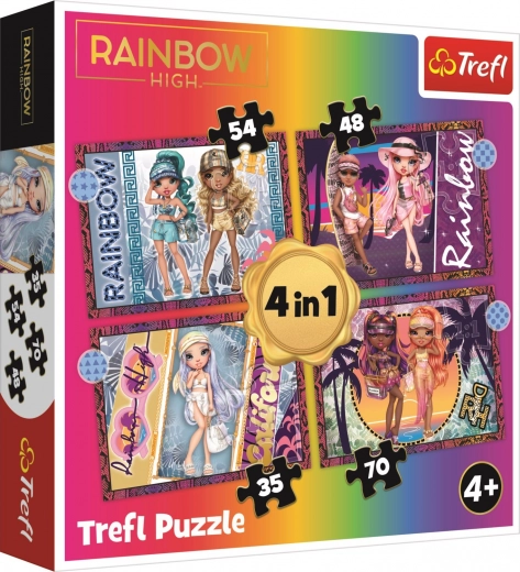 Puzle 4 en 1 Muñecas modernas Rainbow High