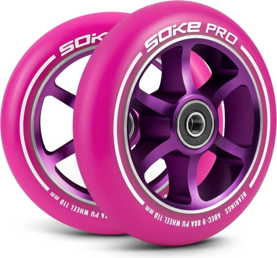 Ruedas para patinete 110 mm SOKE rosa – set de 2 uds.