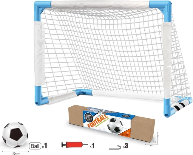 Portería de fútbol infantil con balón y bomba