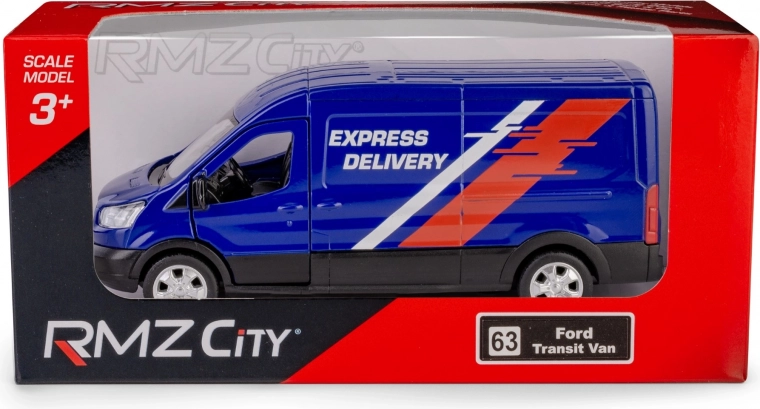 Modelo metálico de furgoneta Ford Transit 2018 1:43 con propulsión de retroceso