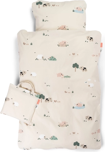 Ropa de cama infantil Junior Tiny farm de Done by Deer, color arena
