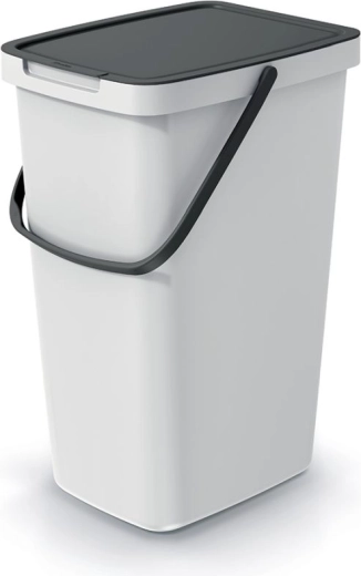 Papelera de 20 l color ceniza con tapa negra SYSTEMA Q COLLECT