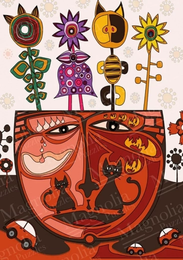 Rompecabezas de gatos surrealistas de 1000 piezas MAGNOLIA