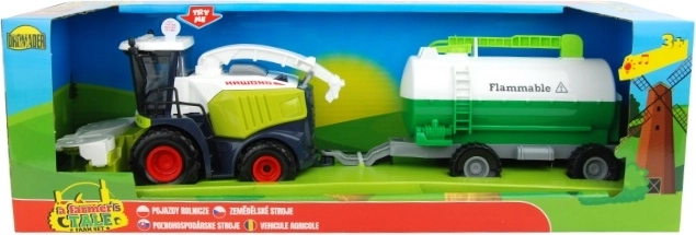 Cosechadora infantil con remolque, luces y sonido