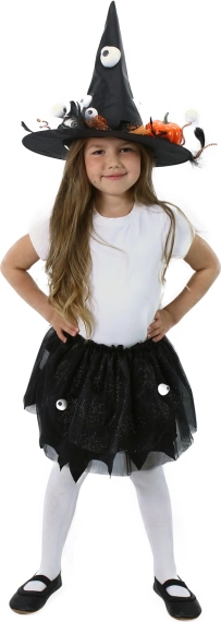 Disfraz infantil de brujita con falda tutú