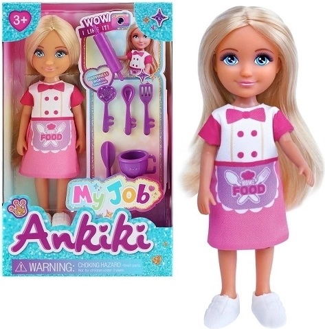 Muñeca cocinera con accesorios de cocina