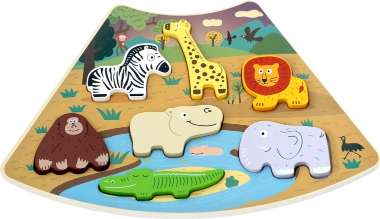 Puzle de madera Safari – encaje conectable