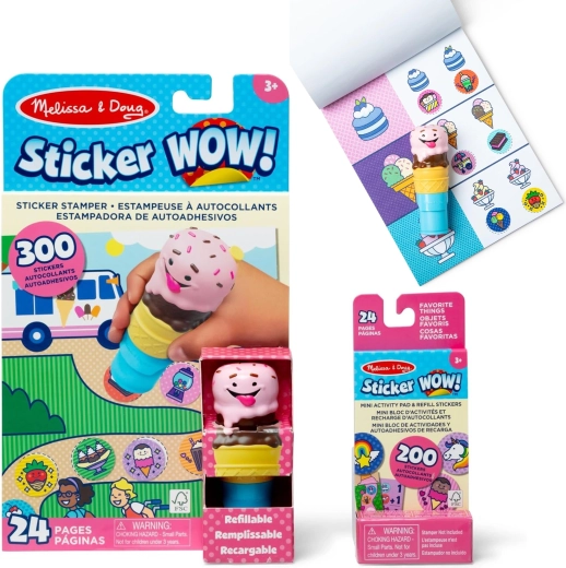 Set creativo de pegatinas Sticker Wow helado en cucurucho Melissa & Doug