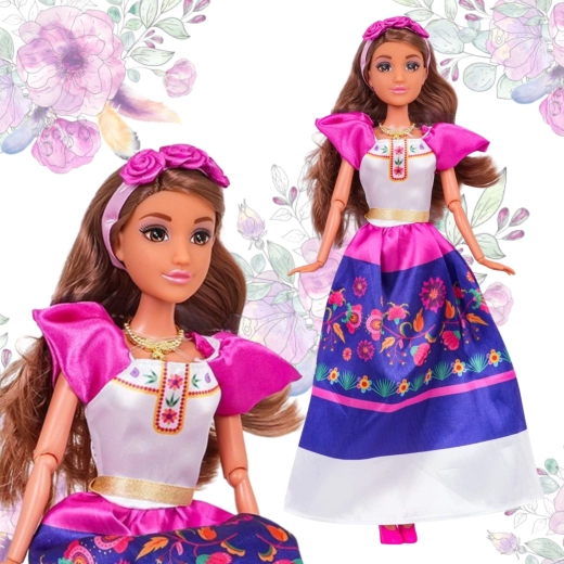 Conjunto tradicional mexicano con motivo floral