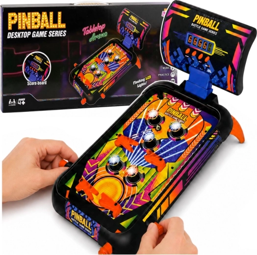 Pinball de mesa (flipper) con luces, sonidos y contador de puntos
