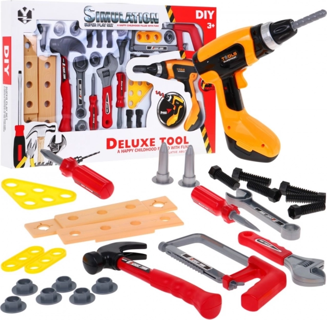 Set de herramientas infantil de 26 piezas con taladro inalámbrico interactivo 3+