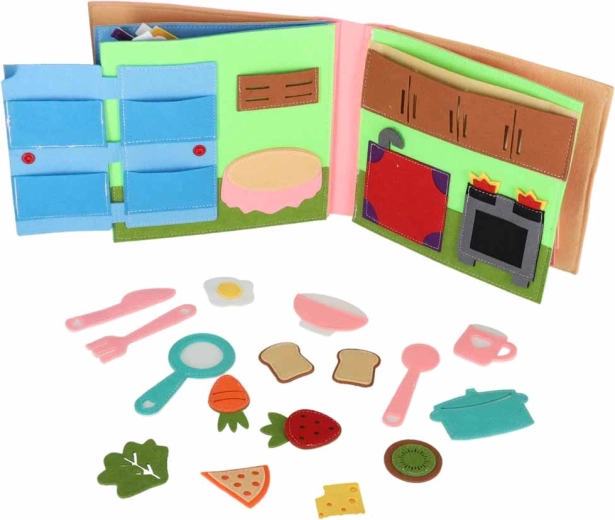 Juego de cocina con accesorios de fieltro