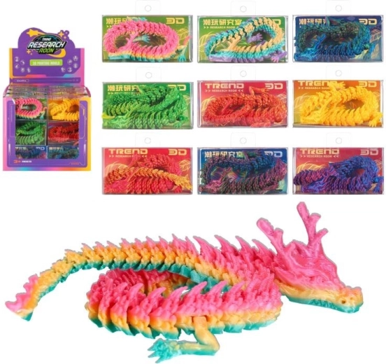 Dragón 3D móvil antiestrés, 27 cm - 1 unidad