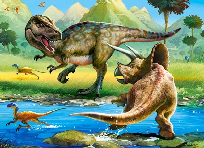 Puzle Tyrannosaurus vs Triceratops 70 piezas