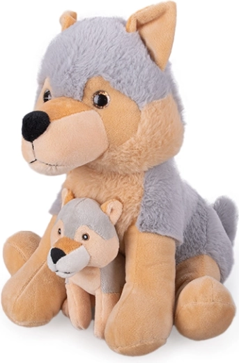 Husky de peluche con cachorro 25 cm
