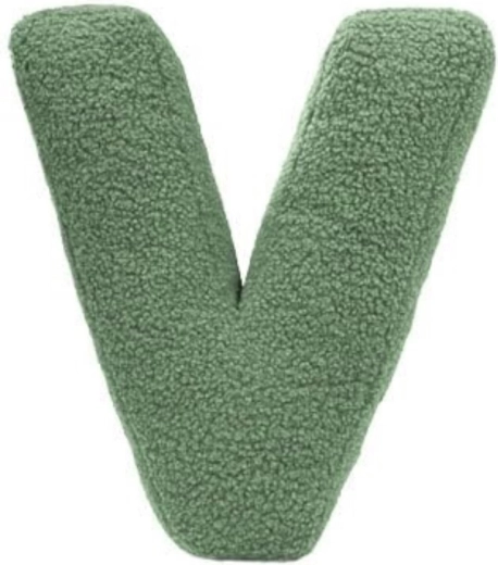 Mealini letra de peluche V verde - 1 pieza