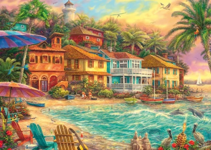 Puzzle Vida en la isla 1000 piezas