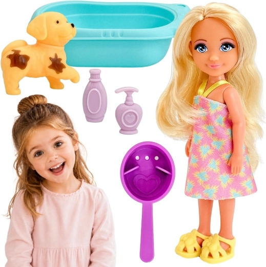 Muñeca WOOPIE Royal con cachorro, bañera y accesorios de cuidado