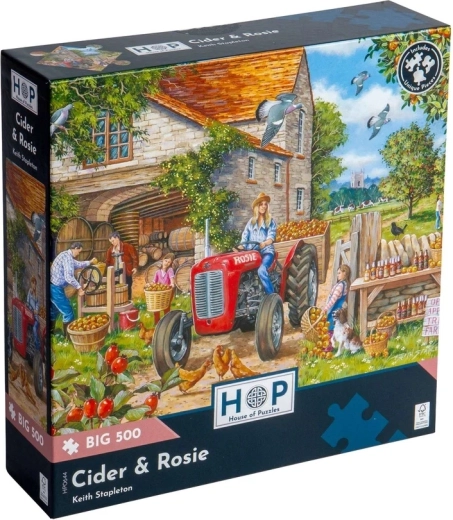 Colorida escena de una granja de manzanas