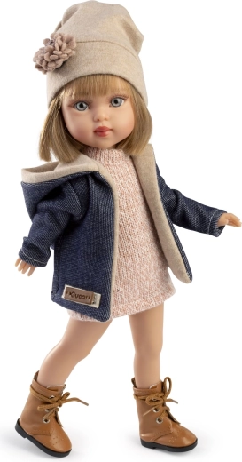 Muñeca realista Guca Penelope con cuerpo totalmente de vinilo, 34 cm