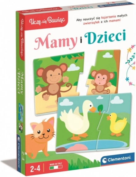 Juego educativo de puzzle mamás y crías CLEMENTONI