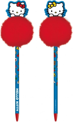 Bolígrafo Hello Kitty con pom pom
