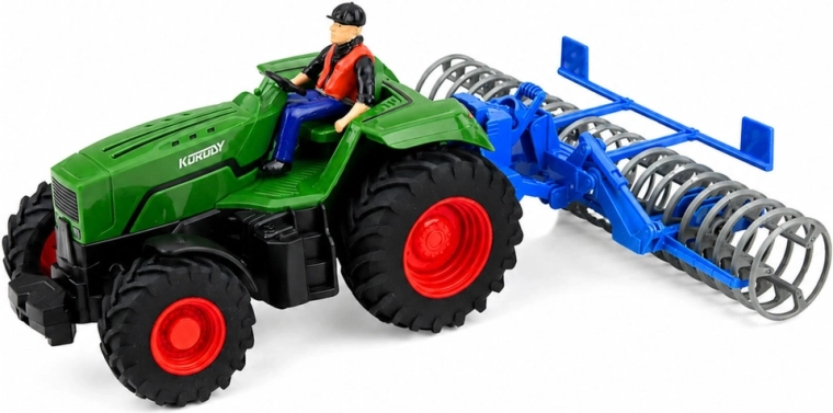 Conjunto realista: tractor + rodillo de campo