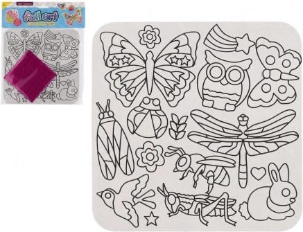 Set creativo con imágenes de animales brillantes de lámina