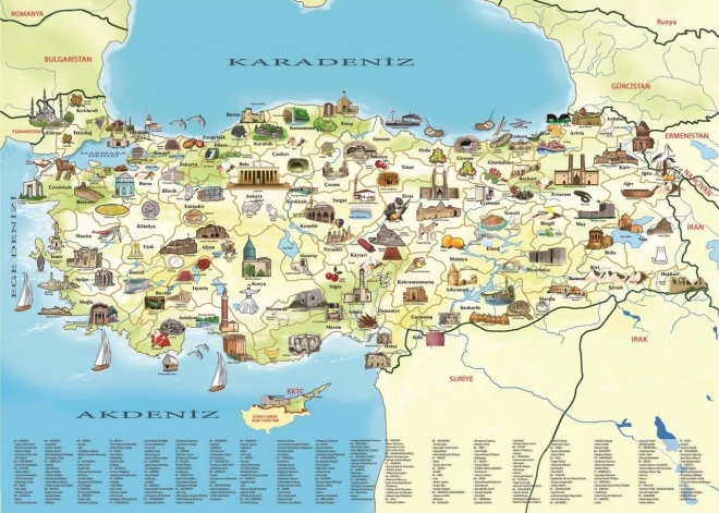 Puzzle Turquía: Mapa cultural de 260 piezas