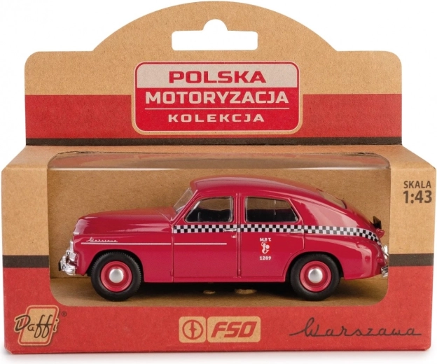 Modelo de coche PRL Warszawa M20 taxi color cereza