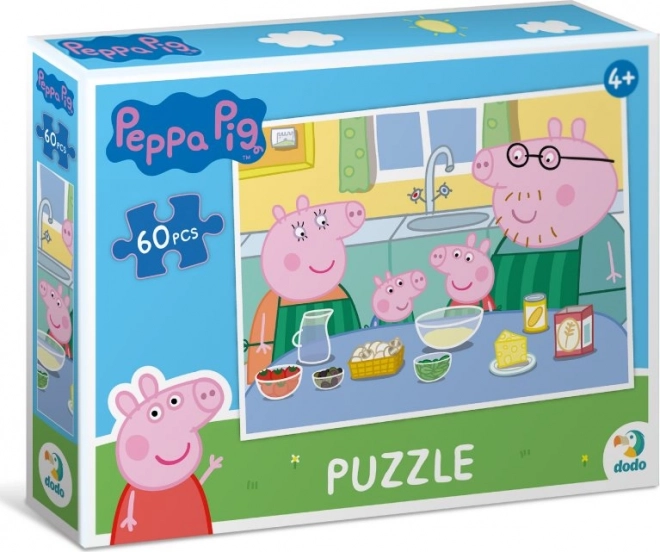 puzzle Cerdita Peppa – cocina en familia, 60 piezas
