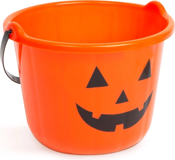 Cubo de plástico de Halloween con motivo de calabaza