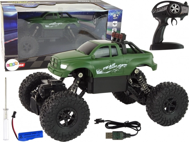 Coche RC 2,4 GHz 1:18 – camión todoterreno verde