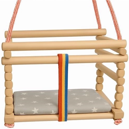 Columpio infantil de haya BABY MIX natural con cojín