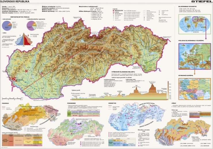 Puzle Mapa de Eslovaquia 2000 piezas