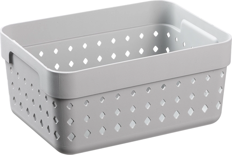 Cesta de almacenaje Seoul de plástico reciclado 15,8 × 11,8 × 7,3 cm, gris