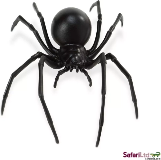 Figura de araña venenosa tejedora (viuda negra)