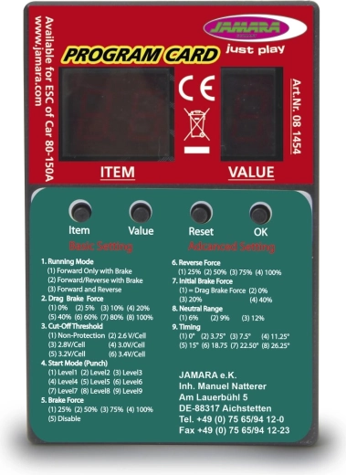 Tarjeta de programación para reguladores de velocidad Cool Running