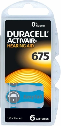 Pilas para audífonos DURACELL Activair 675, 6 uds.