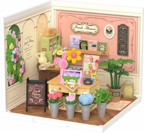 Casa en miniatura DIY Rolife: floristería con iluminación LED (142 piezas)