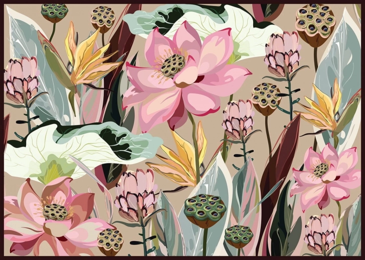 Puzle Flores: Lotos y Proteas 1000 piezas