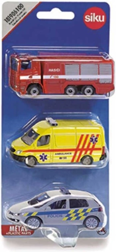 Siku set de vehículos de rescate diseño checo (bomberos, ambulancia, policía)