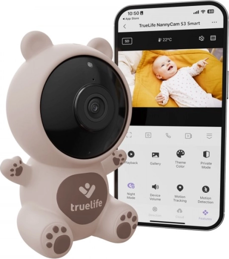 Vigilabebés inteligente con vídeo TrueLife NannyCam S3 Smart con Full HD y visión nocturna