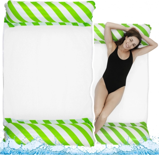 Hamaca flotante inflable para el agua blanco-verde 120x70 cm
