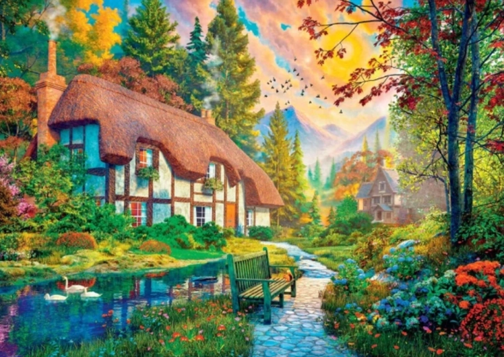 Puzzle Dino Casita junto al río 2000 piezas