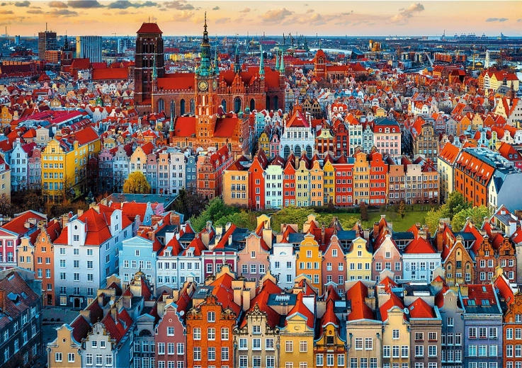 Puzzle TREFL Premium Plus Photo Odyssey – vista de Gdansk, Polonia, 1000 piezas