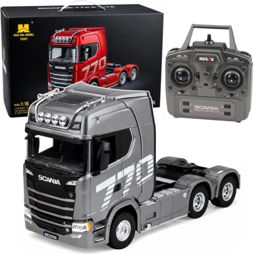 Huina Scania 1501 RC tractor de carretera teledirigido 1:18 gris plateado
