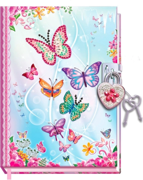 Diario con candado de mariposas